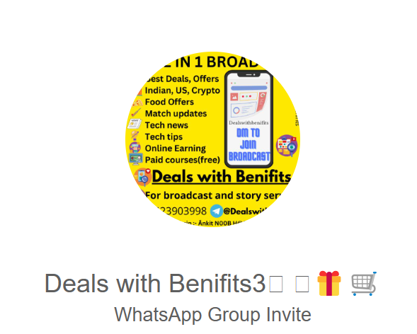 Deals with Benefits WhatsApp Group